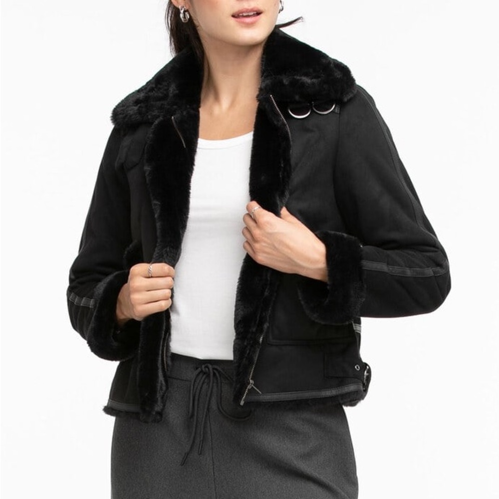 RICKI’S Faux Shearling Aviator Jacket